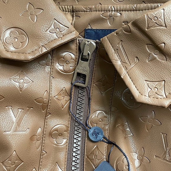 Louis Vuitton Brown Lapel Leather Jacket - Picture 6 of 7